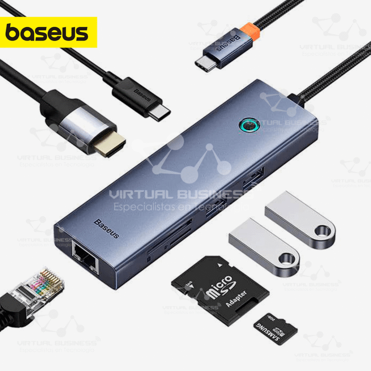 ADAPTADOR BASEUS 7 EN 1 HDMI4K@60Hz x1 USB 3.0