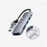ADAPTADOR HUB USB TIPO C MULTIPUERTO 6 EN 1 PC LAPTOP