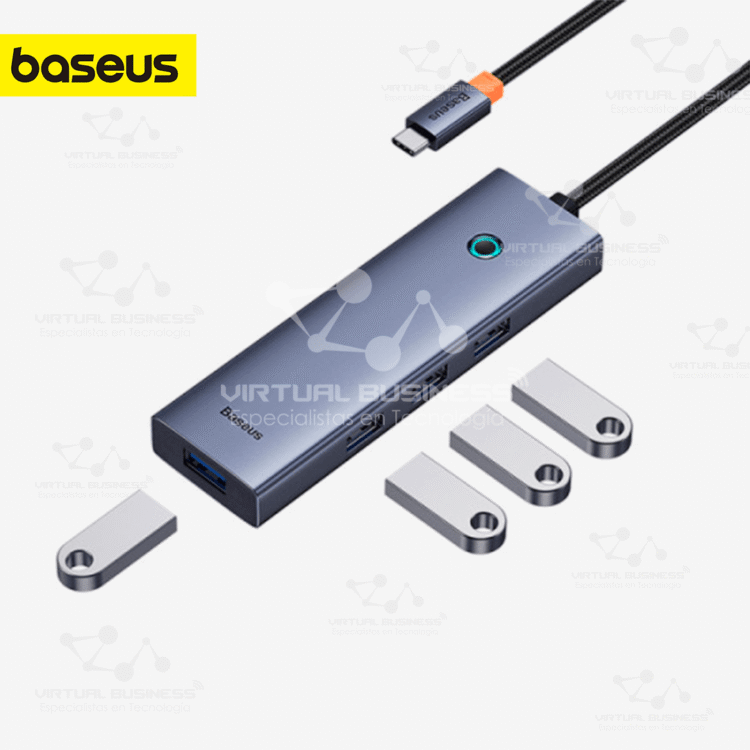 ADAPTADOR OS-BASEUS HUB USB 3.0 4 PUERTOS TIPO C