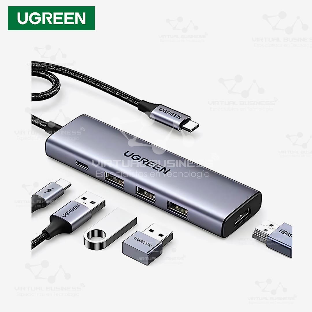 ADAPTADOR UGREEN HUB USB-C 5 EN 1 HDMI 4K 60Hz - Imagen 2