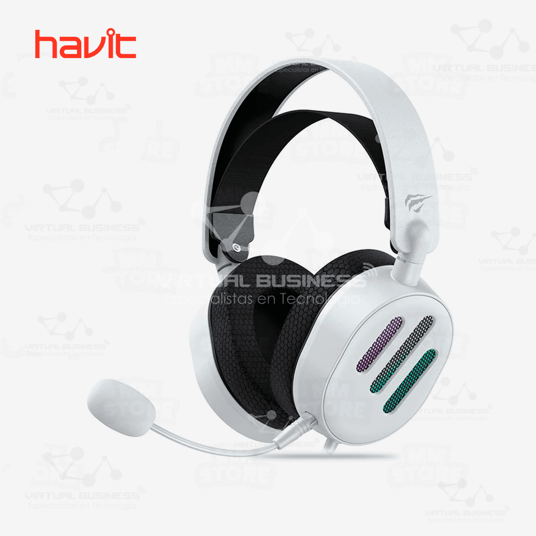 AUDÍFONOS GAMER HAVIT H2038U BLANCO RGB USB 7.1 - Imagen 4