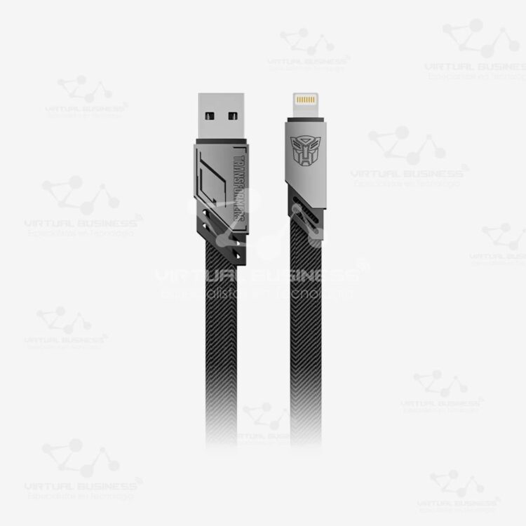 CABLE DE CARGA RAPIDA TRANSFORMER TF-A10 USB A LIGHTNING PLOMO