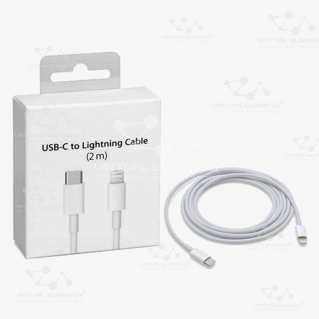 CABLE USB-C A LIGHTNING 2M CARGA Y TRANSFERENCIA RÁPIDA