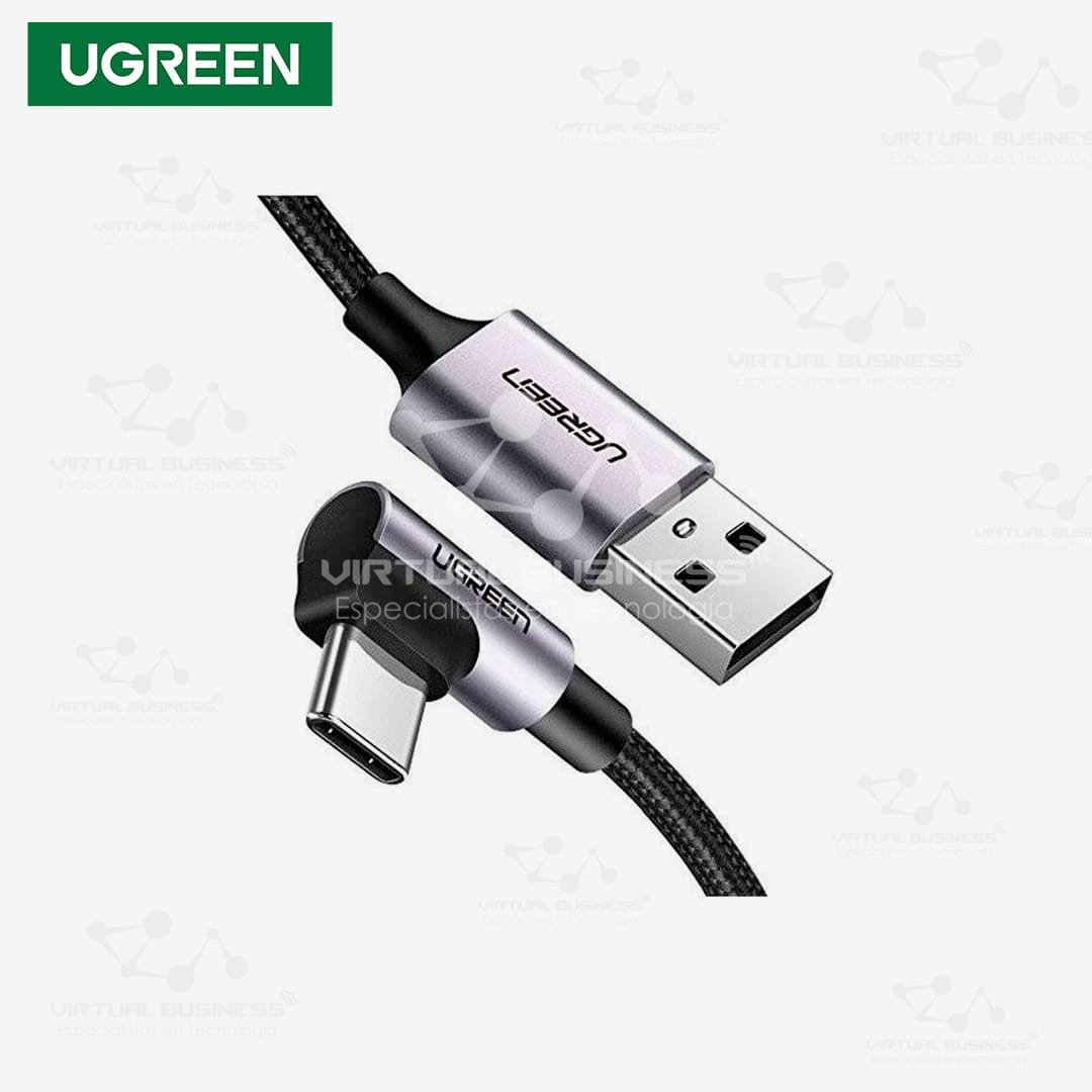 CABLE UGREEN ÁNGULO RECTO USB-A A USB-C 1M GRIS US284 - Imagen 2