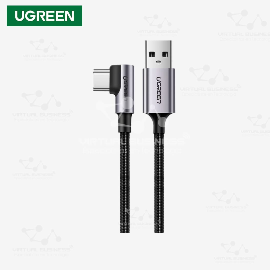 CABLE UGREEN ÁNGULO RECTO USB-A A USB-C 1M GRIS US284