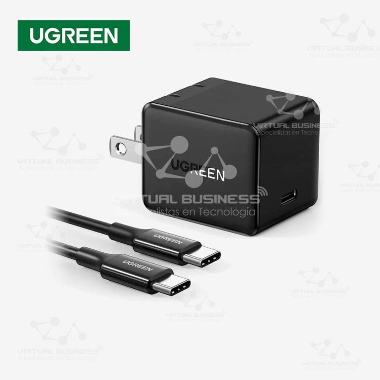 CARGADOR UGREEN PD 25W CARGA RÁPIDA + CABLE USB CD250