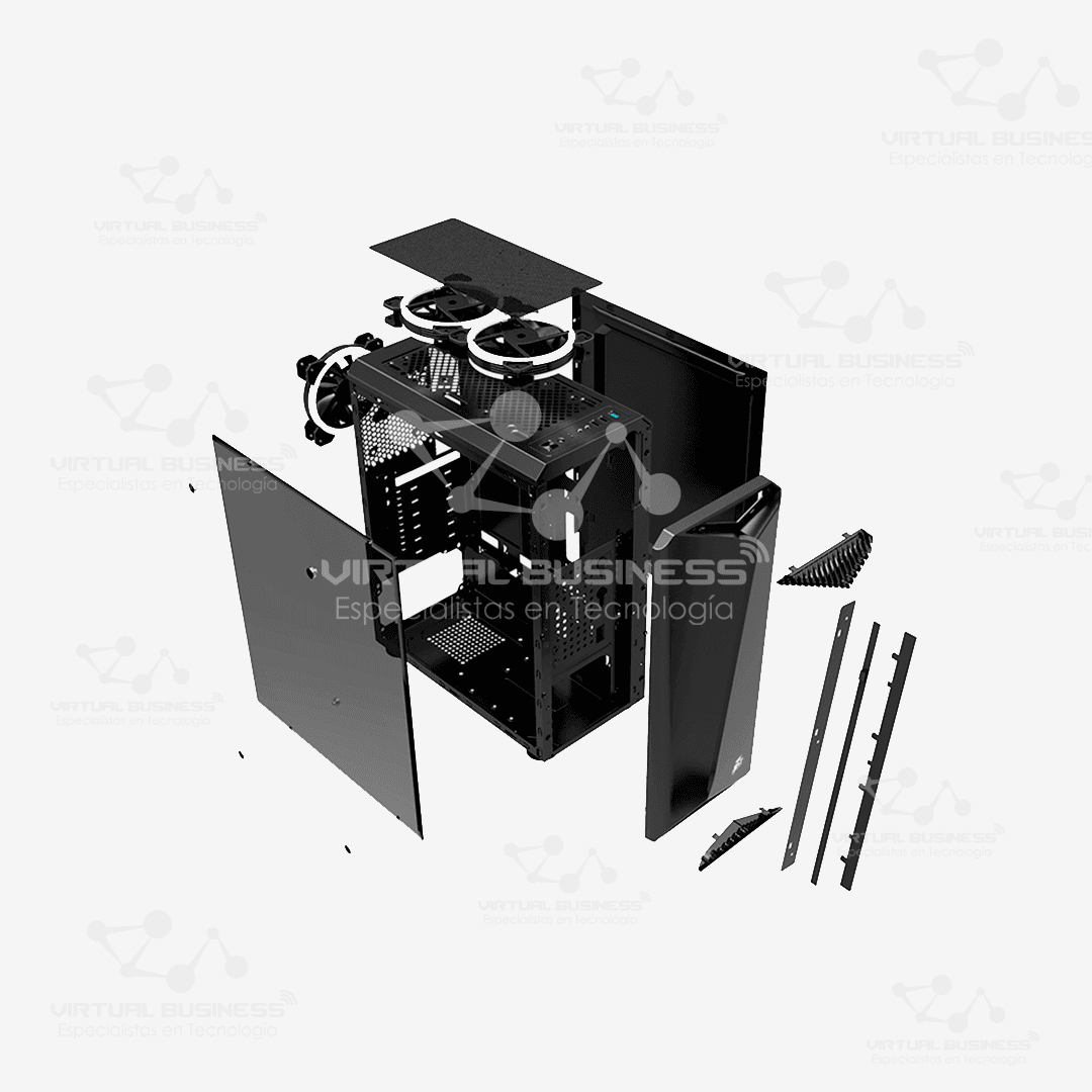 CASE GAMER 1ST PLAYER RAINBOW R3 BLACK - Imagen 4