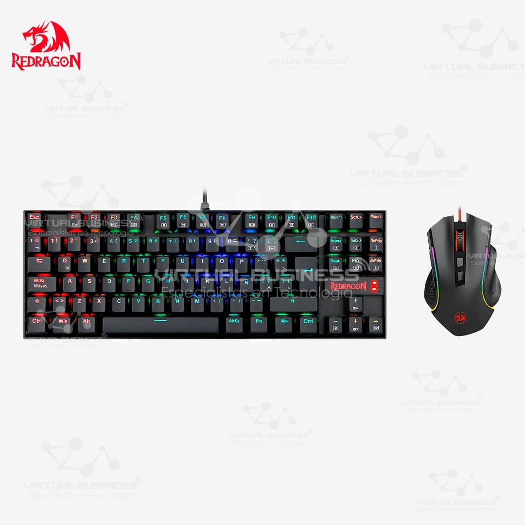 COMBO REDRAGON K552RGB-BA-SP TECLADO KUMARA + MOUSE GRIFFIN