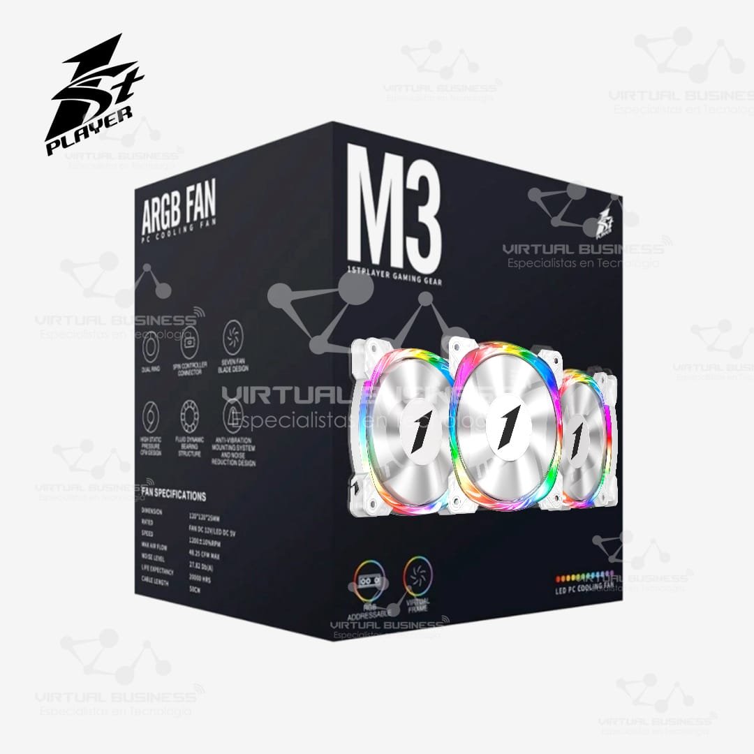 COOLER DE AIRE 1ST Player M3 ARGB FAN WHITE - Imagen 2