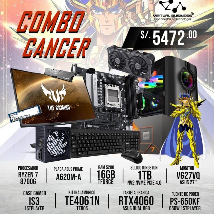 COMBO GAMER CÁNCER RYZEN 7 8700G