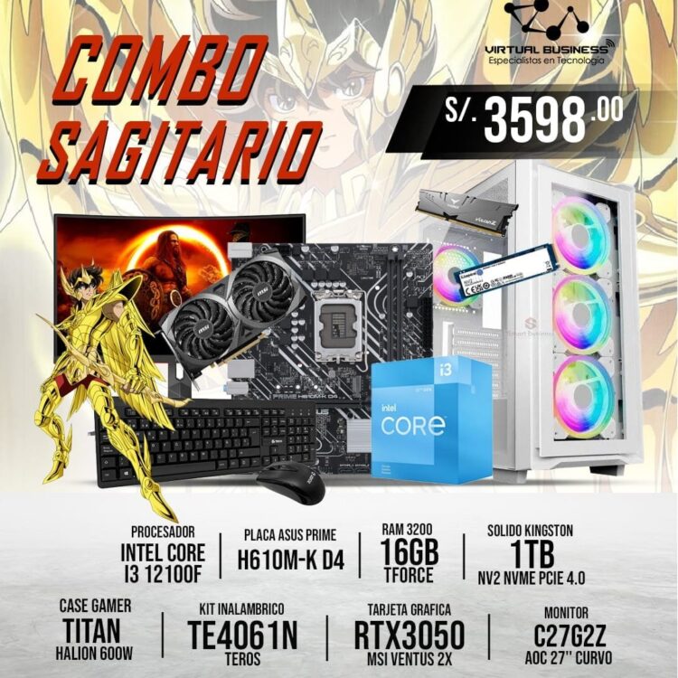COMBO GAMER SAGITARIO INTEL CORE I3 12100F