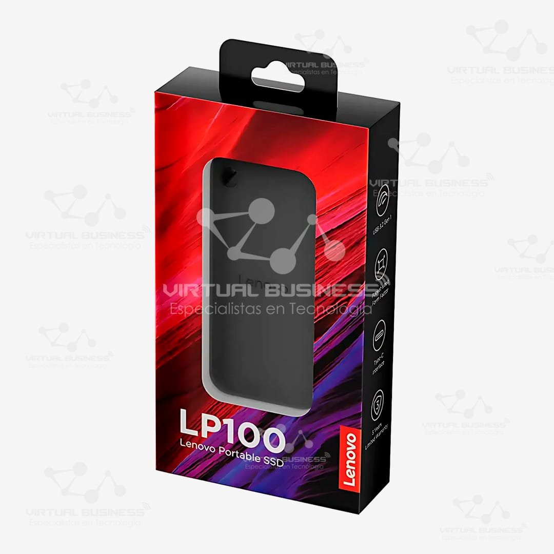 DISCO SÓLIDO SSD EXTERNO LENOVO LP100 1TB LUNA GREY