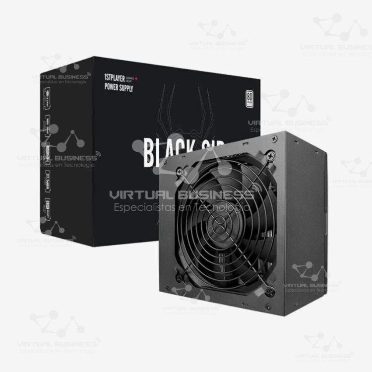FUENTE DE PODER 1STPLAYER BLACK.SIR 500W ATX 80 PLUS