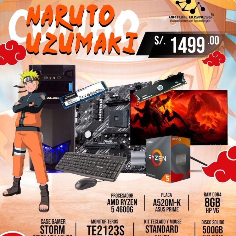 COMBO GAMER NARUTO UZUMAKI RYZEN 5 4600G