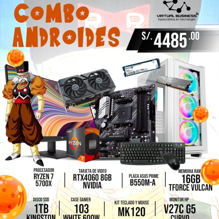 COMBO GAMER ANDROIDES RYZEN 7 5700X