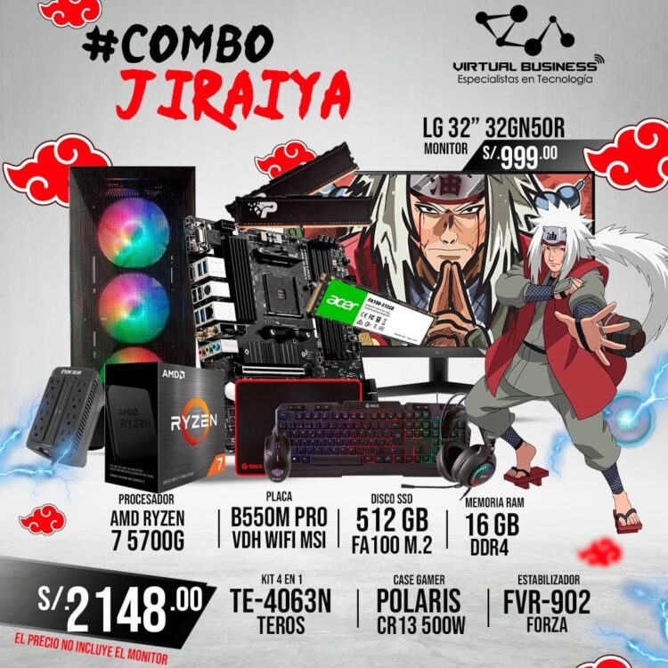 COMBO GAMER JIRAIYA RYZEN 7 5700G