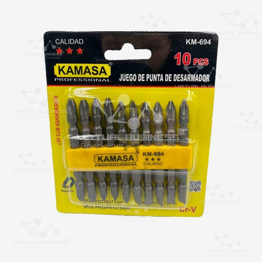 JUEGO DE PUNTAS DE DESARMADOR KAMASA KM-694 10 PCS - Imagen 2