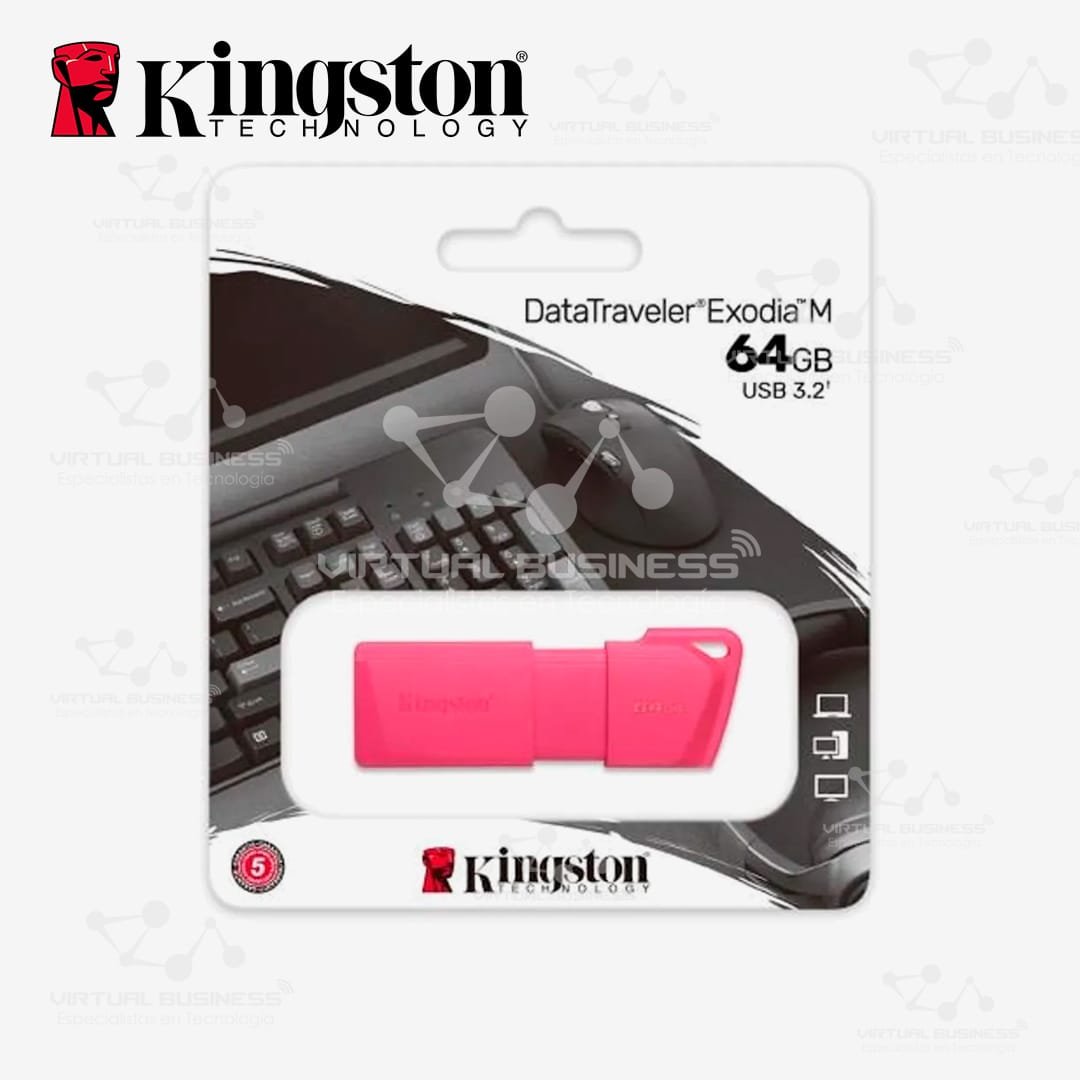 MEMORIA FLASH USB KINGSTON EXODIA 64GB ROSADO