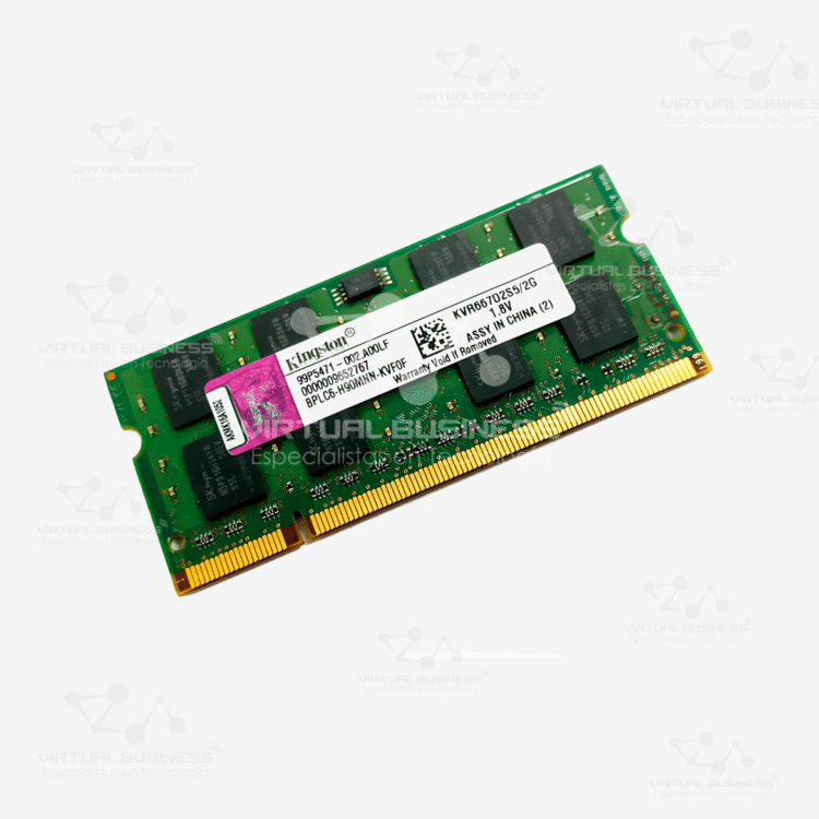 MEMORIA RAM KINGSTON KVR667D2S5/2G 2GB DDR2 667MT/s (LAPTOP)