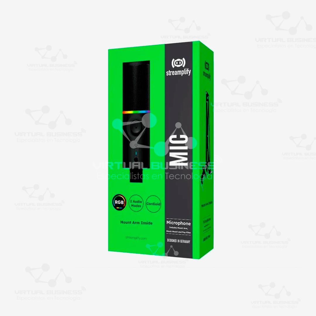 MICROFONO GAMER STREAMPLIFY MIC-48-RGB-MA-BK