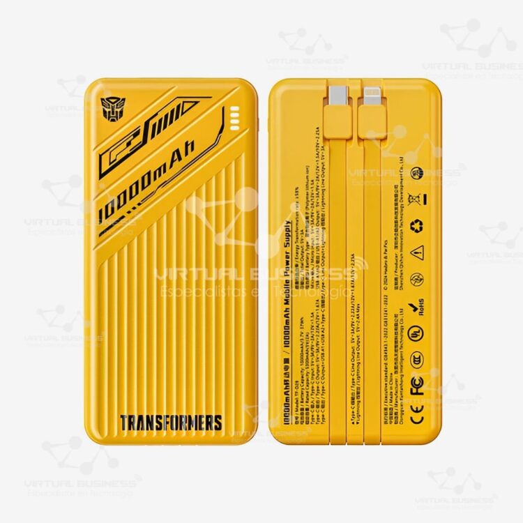 POWER BANK TRANSFORMERS BUMBLEBEE TF-D28 AMARILLO 10000mAh
