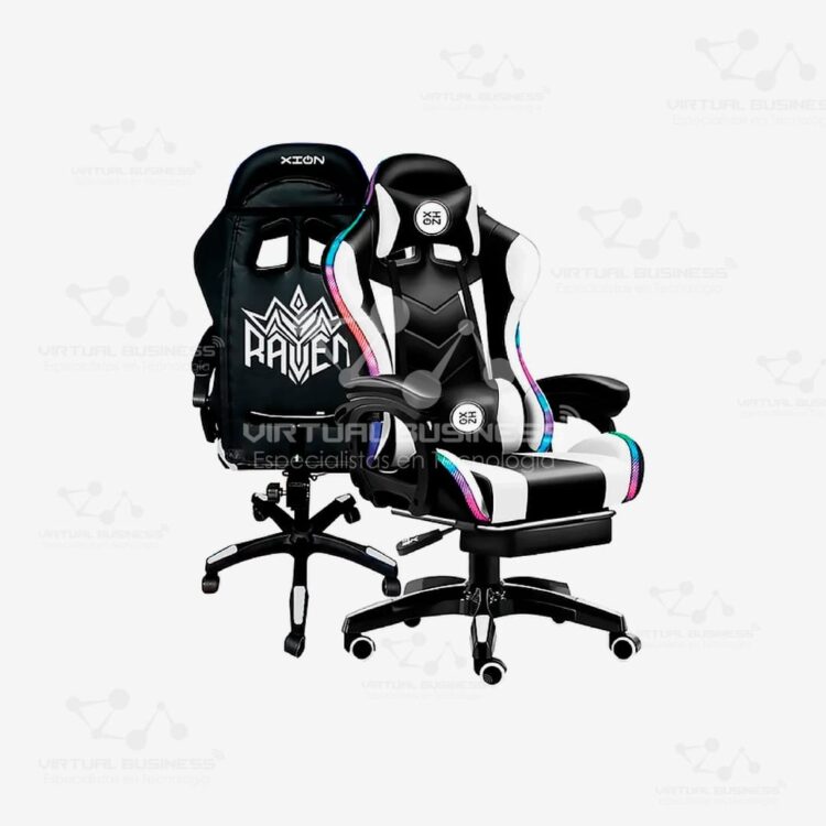 SILLA GAMER XION RAVEN RGB WHITE