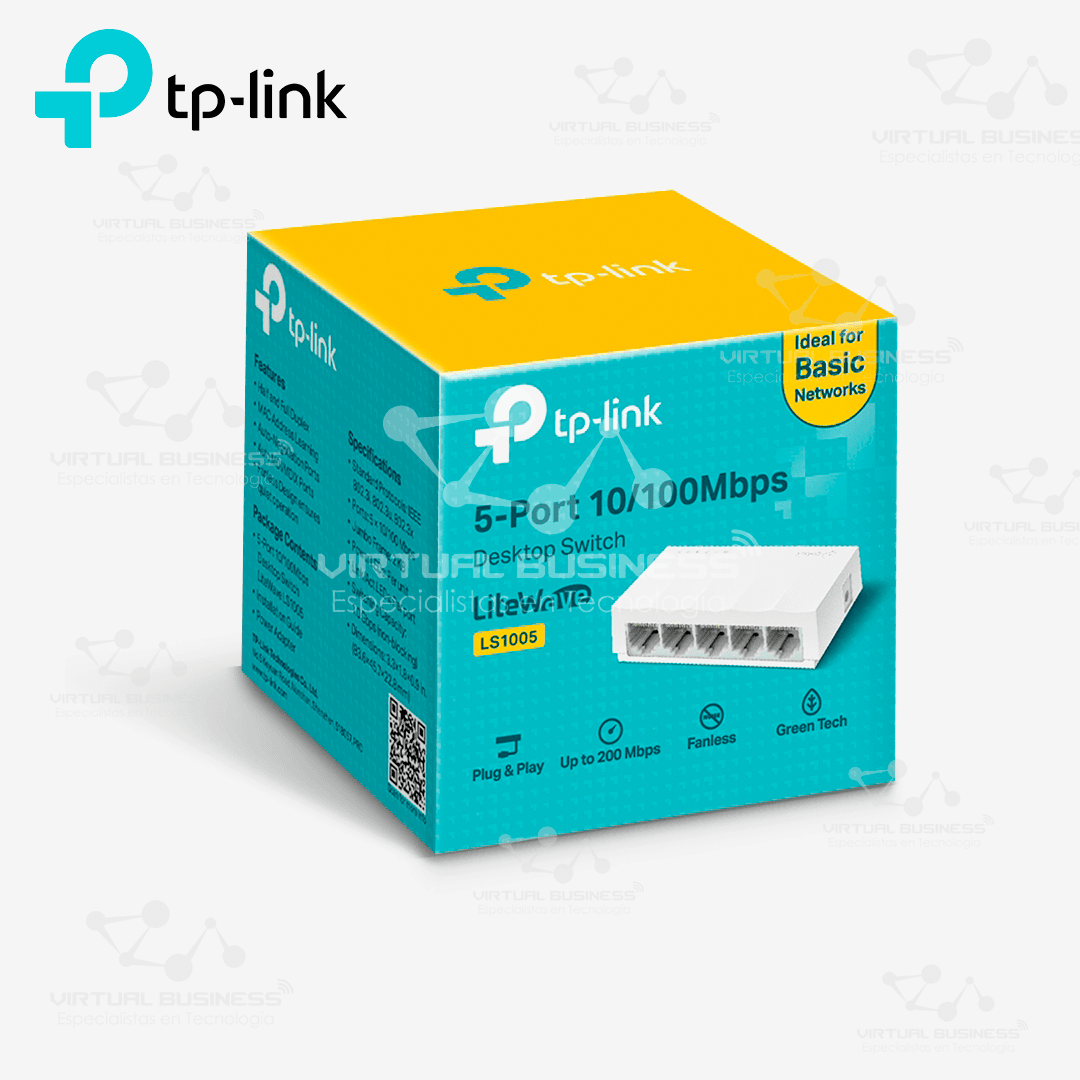 SWITCH DE 5 PUERTOS TP-LINK TL-LS1005 10/100MBPS DE ESCRITORIO - Imagen 2