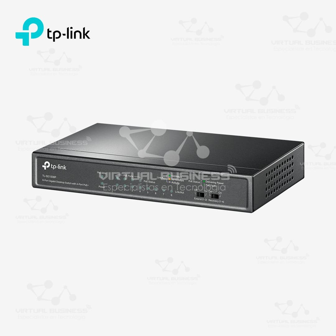 SWITCH DE 8 PUERTOS TP LINK TL-SG1008P 10/100/1000 MBPS DE ESCRITORIO