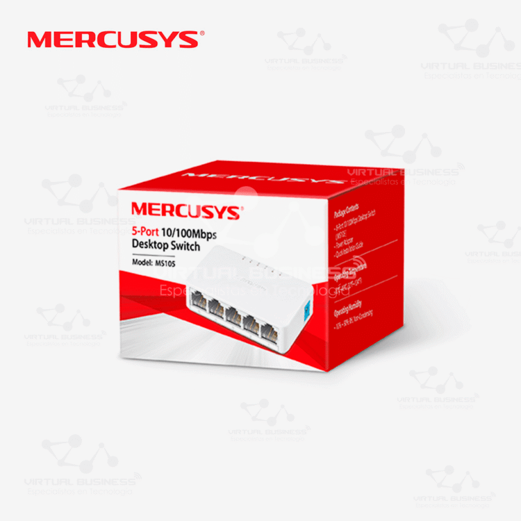 SWITCH DE ESCRITORIO MERCUSYS MS105 5 PUERTOS 10/100Mbps
