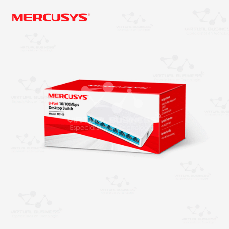 SWITCH DE ESCRITORIO MERCUSYS MS108 8 PUERTOS 10/100 Mbps