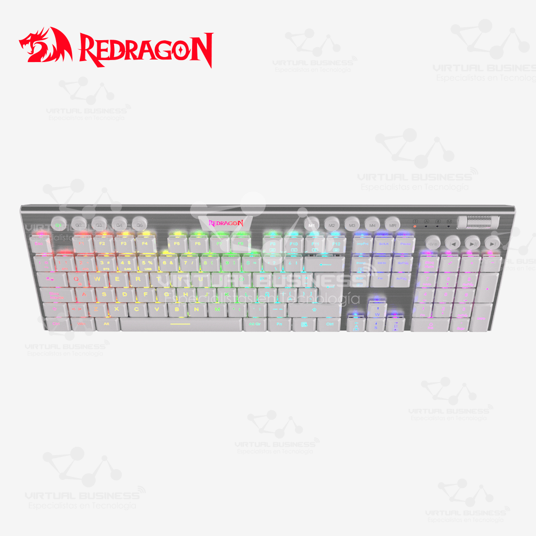 TECLADO MECÁNICO HORUS FS K619W-RGB-SP WHITE RED SWITCH - Imagen 2