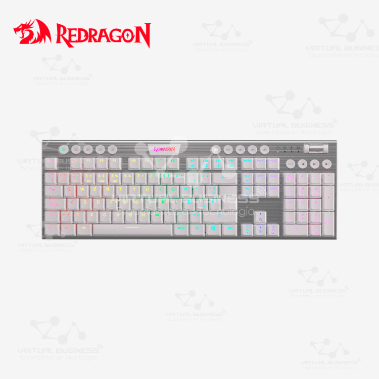 TECLADO MECÁNICO HORUS FS K619W-RGB-SP WHITE RED SWITCH