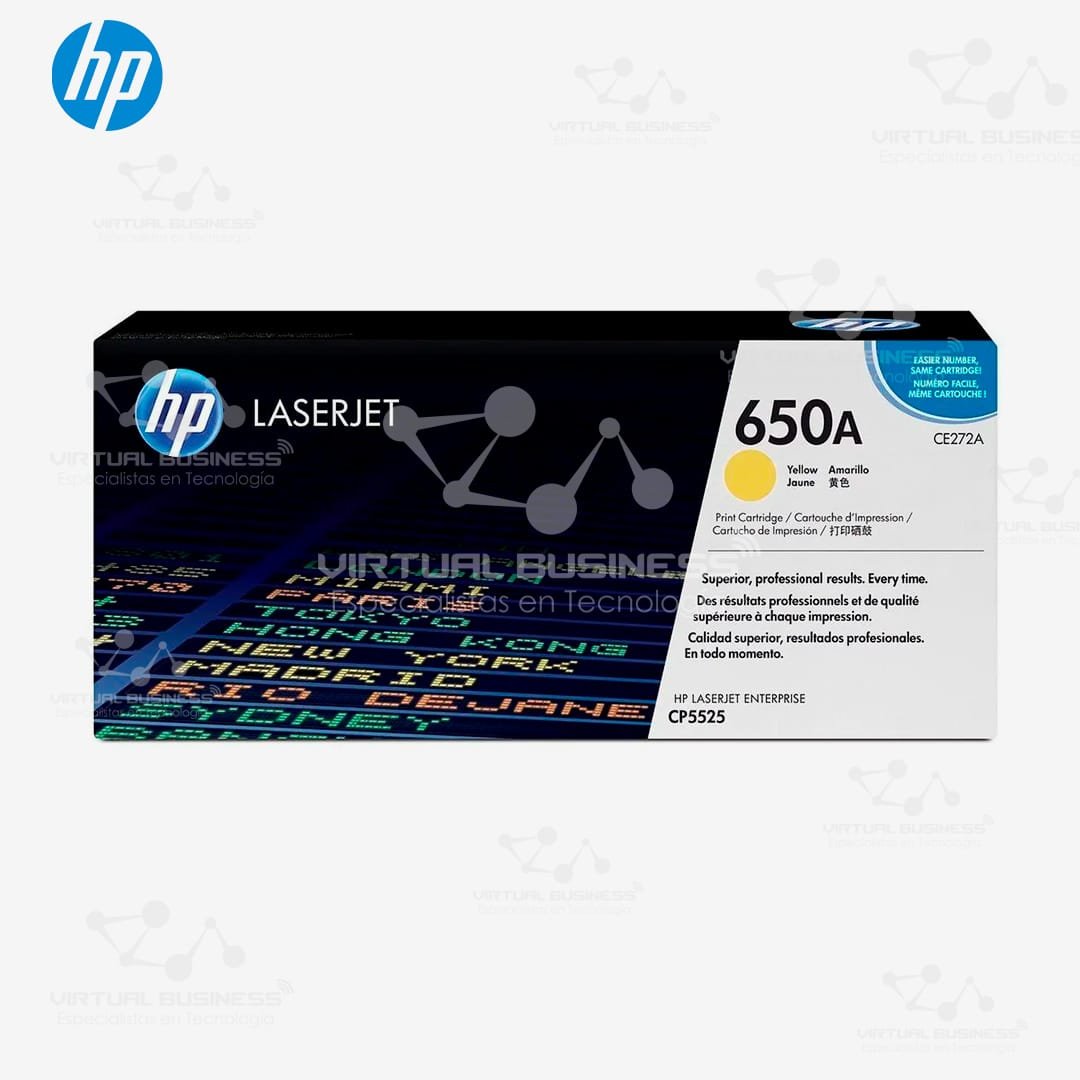 TÓNER HP 650A AMARILLO LASER JET CE272A