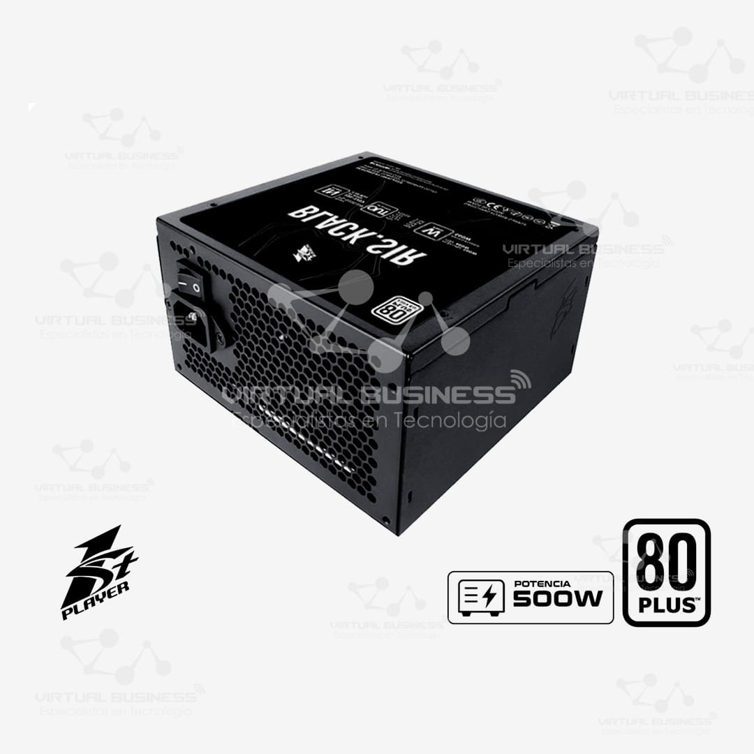 FUENTE DE PODER 1STPLAYER BLACK.SIR 500W ATX 80 PLUS - Imagen 2
